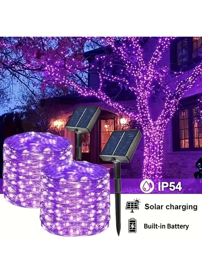 300 LEDs 105FT Colorful Solar LED Fairy Lights Outdoor Waterproof String Lights - Image 1